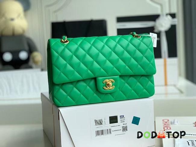 Chanel Flap Shoulder Bag Lambskin Leather A1112 Green Size 25 x 16 x 7 cm - 1