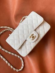 Chanel Caviar Flap Bag Mini White Champagne Gold Hardware Size 20 cm - 6