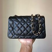 Chanel Caviar Flap Bag Mini Black Champagne Gold Hardware Size 20 cm - 5