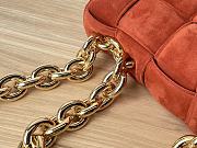 Bottega Veneta Cassette Chain Crossbody Bag Padded Maxi Intrecciato Suede Orange Size 27 x 10 x 18 cm - 2