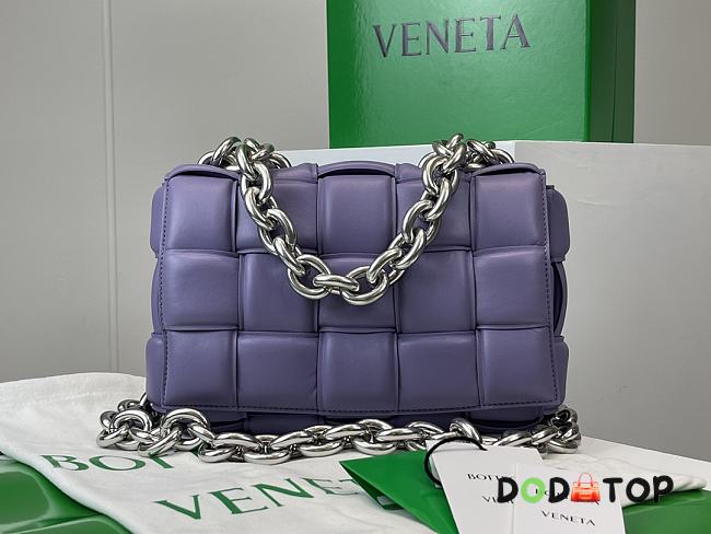 Bottega Veneta Cassette Padded Leather Shoulder Bag Purple Size 27 x 10 x 18 cm - 1