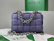 Bottega Veneta Cassette Padded Leather Shoulder Bag Purple Size 27 x 10 x 18 cm - 1