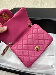 Chanel Flap Bag Lambskin Small Steel Ball Pink Size 18 cm - 6