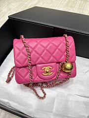 Chanel Flap Bag Lambskin Small Steel Ball Pink Size 18 cm - 3