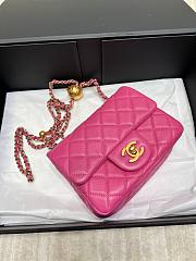 Chanel Flap Bag Lambskin Small Steel Ball Pink Size 18 cm - 2