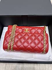 Chanel Flap Bag Red New Gold Hardware Size 16 x 25 x 10 cm - 2