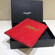 YSL Card Holder Red in Gold Hardware Size 10.5 × 7.5 × 0.5 cm - 6
