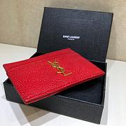YSL Card Holder Red in Gold Hardware Size 10.5 × 7.5 × 0.5 cm - 4