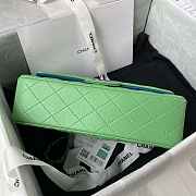  Chanel Flap Bag Green Lambskin Blue Hardware Size 14.5 × 23 × 6 cm - 5