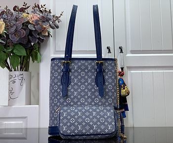 Louis Vuitton LV M42238 Bucket Bag Blue Size 23 x 15 x 26 cm
