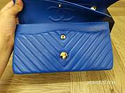 Chanel Flap Bag Lambskin Blue Gold Hardware Size 25 cm - 3