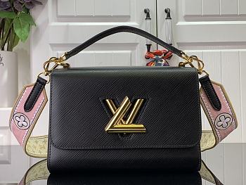Louis Vuitton LV Twist MM Epi Leather M22515 Black Size 23 x 17 x 9.5 cm