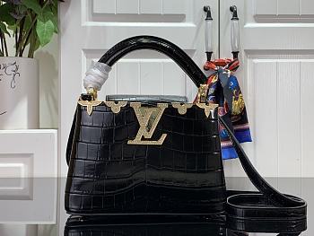 Louis Vuitton LV Capucines Mini Handbag Crocodile Pattern Size 21 x 14 x 8 cm