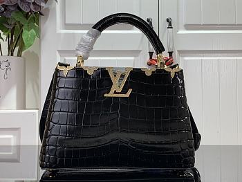 Louis Vuitton LV Capucines Small Handbag Crocodile Pattern Size 27 x 18 x 9 cm
