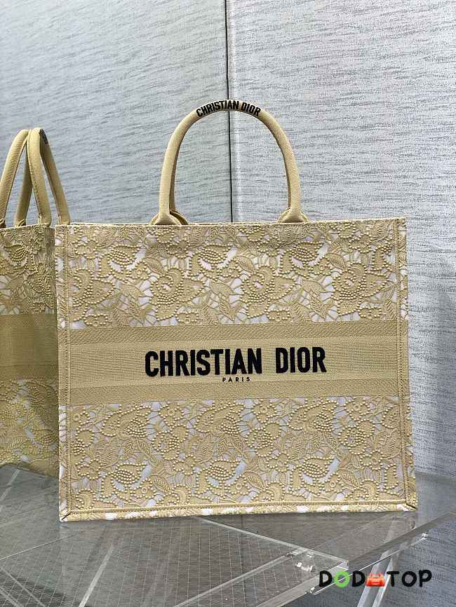 Dior Book Tote Large Yellow Flower Size 41 x 35 x 18 cm - 1