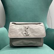 YSL Niki Light Grey Bag Metal Hardware Size 28 x 14 x 20 cm - 1