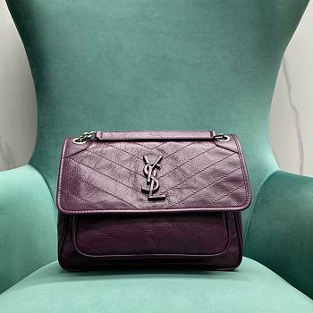 YSL Niki Purple Bag Metal Hardware Size 28 x 14 x 20 cm
