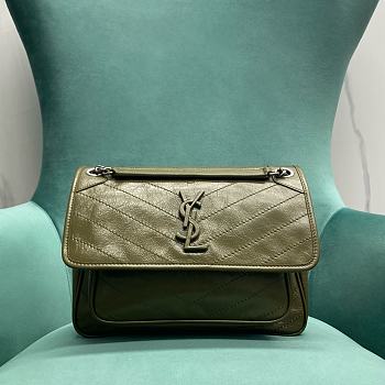 YSL Niki Green Bag Metal Hardware Size 28 x 14 x 20 cm