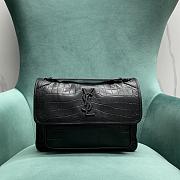 YSL Niki White Bag Metal Hardware Crocodile Pattern Size 28 x 14 x 20 cm - 1