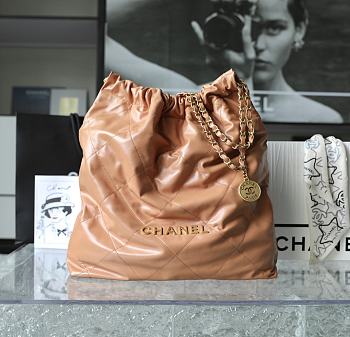 Chanel 22 Bag Caramel Gold Buckle Size 48 x 45 x 10 cm