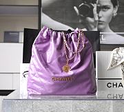 Chanel 22 Bag Purple Gold Buckle Size 48 x 45 x 10 cm - 1