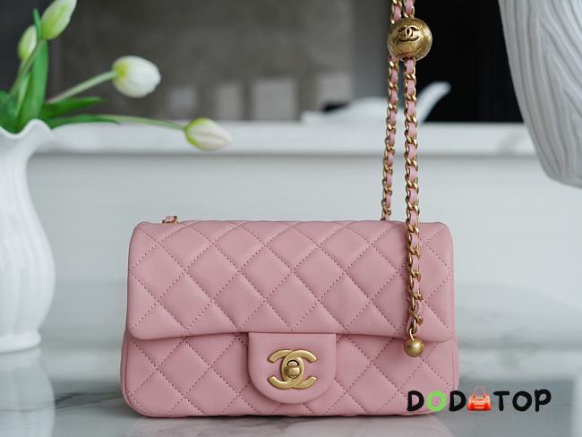 Chanel Mini Flap Bag Metal Ball Pink Lambskin Size 13 × 20 × 7 cm - 1