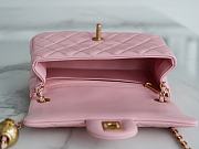 Chanel Mini Flap Bag Metal Ball Pink Lambskin Size 13 × 20 × 7 cm - 6