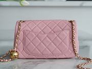Chanel Mini Flap Bag Metal Ball Pink Lambskin Size 13 × 20 × 7 cm - 3