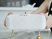 Chanel Mini Flap Bag Metal Ball White Lambskin Size 13 × 20 × 7 cm - 6