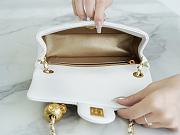 Chanel Mini Flap Bag Metal Ball White Lambskin Size 13 × 20 × 7 cm - 5