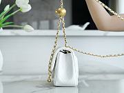 Chanel Mini Flap Bag Metal Ball White Lambskin Size 13 × 20 × 7 cm - 3