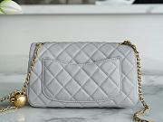 Chanel Mini Flap Bag Metal Ball Grey Lambskin Size 13 × 20 × 7 cm - 6