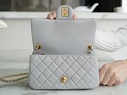 Chanel Mini Flap Bag Metal Ball Grey Lambskin Size 13 × 20 × 7 cm - 4