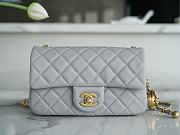 Chanel Mini Flap Bag Metal Ball Grey Lambskin Size 13 × 20 × 7 cm - 2