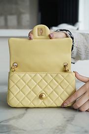 Chanel Mini Flap Bag Metal Ball Yellow Lambskin Size 13 × 20 × 7 cm - 6