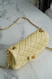 Chanel Mini Flap Bag Metal Ball Yellow Lambskin Size 13 × 20 × 7 cm - 4