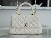 Chanel Coco Handle Bag White Light Gold Hardware Size 24 cm - 1