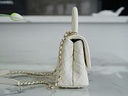 Chanel Coco Handle Bag White Light Gold Hardware Size 24 cm - 6