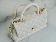 Chanel Coco Handle Bag White Light Gold Hardware Size 24 cm - 4