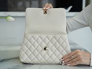 Chanel Coco Handle Bag White Light Gold Hardware Size 24 cm - 2