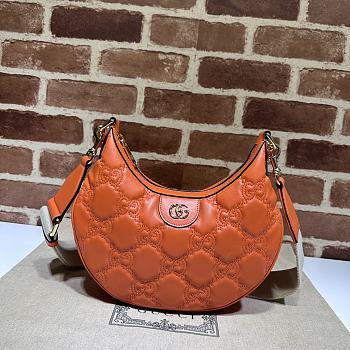 Gucci Matelassé Small Shoulder Bag Orange Size 27 x 18 x 7 cm