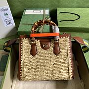 Gucci Diana Rattan Woven Small Tote Bag Size 27 x 24 x 11 cm - 1