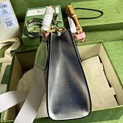 Gucci Diana Silver Leather Small Tote Bag Size 27 x 24 x 11 cm - 3