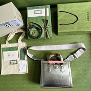 Gucci Diana Silver Leather Small Tote Bag Size 27 x 24 x 11 cm - 4