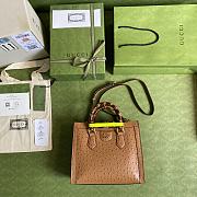 Gucci Diana Brown Ostrich Small Tote Bag Size 27 x 24 x 11 cm - 4