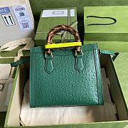 Gucci Diana Green Ostrich Small Tote Bag Size 27 x 24 x 11 cm - 6