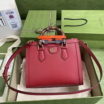 Gucci Diana Jumbo GG Tote Bag Small Red Size 27 x 24 x 11 cm