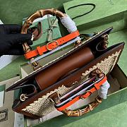  Gucci Diana Medium Rattan Woven Tote Bag Size 35 x 30 x 14 cm - 4