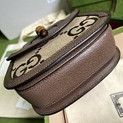  Gucci Bamboo 1947 Jumbo GG Mini Bag Size 17 x 12 x 7.5 cm - 5