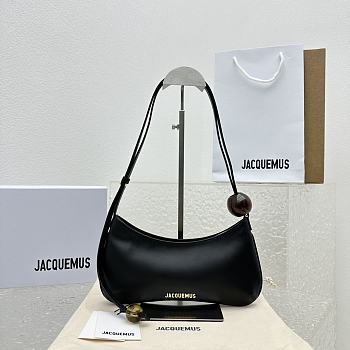 Jacquemus Le Bisou Perle Shoulder Bag Black Size 27 x 10.5 cm